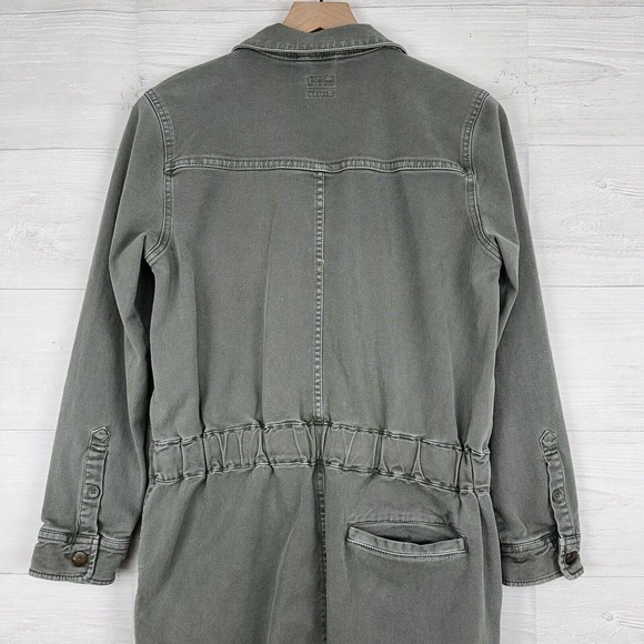 Faherty Womens Overland Twill Jumpsuit Small Olive Green Utility Flight FLAWED - Picture 12 of 16